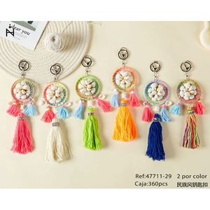 Portachiavi con nappa, ciondolo con perline colorate a forma di conchiglia, stile boho, per borsa o portachiavi, scatola da 360 pezzi - Product Image 3