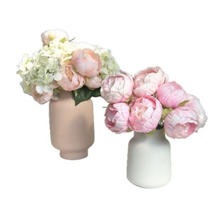 Ramo de 10 Peonías Artificiales Greenway, Color Rosa Champán, 48 cm, para Decoración del Hogar y Bodas - Product Image 4