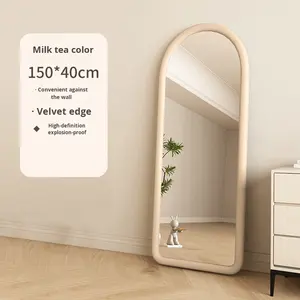 Crema alla moda in stile specchio a figura intera per uso domestico motivo incorniciato per le camere da letto delle ragazze negozi di abbigliamento dormitorio a parete - Product Image 3