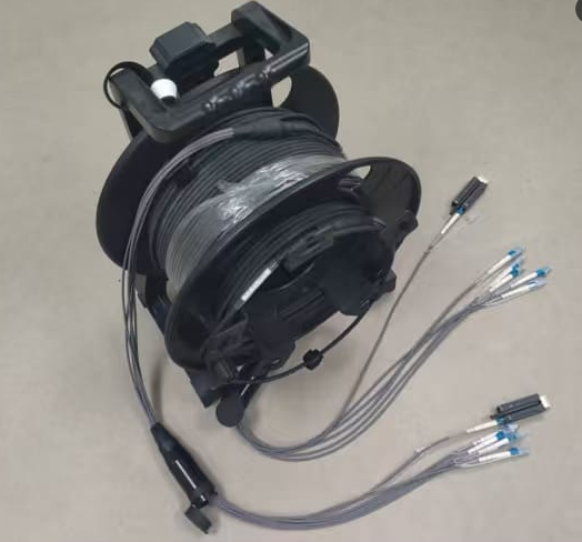 12 Cores Lc Fiber Optic Connector Armored Cable a Reel 200 meters Length for Euipments Connect signal Transfer
