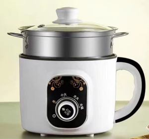 Olla Arrocera Eléctrica Portátil Multifuncional Doble, Mini Sartén con Tapa <span class=keywords><strong>de</strong></span> Vidrio, Electrodoméstico <span class=keywords><strong>de</strong></span> <span class=keywords><strong>Cocina</strong></span> Automático para Exteriores - Product Image 6