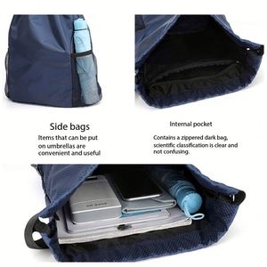Sac à dos à cordon personnalisable avec poche pour bouteille d'eau, idéal pour les activités, les voyages, la randonnée, le fitness, le sport, le football, pour femmes et hommes - Product Image 4