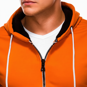 Sudadera con capucha de corte holgado con bolsillo práctico personalizado para hombre elegante letra impresa con cremallera ropa de calle Sudadera con capucha para hombre - Product Image 1