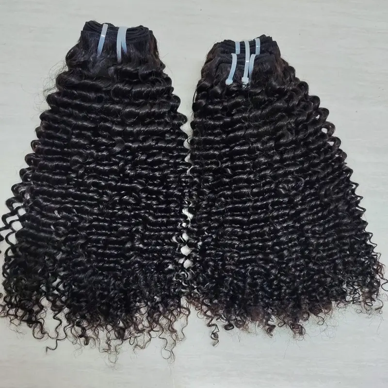 خصلات شعر بشري مجعد ملتو من Letsfly للبيع بالجملة درجة 9A وصلات إطالة شعر بشري طبيعي 100% أسود برازيلي