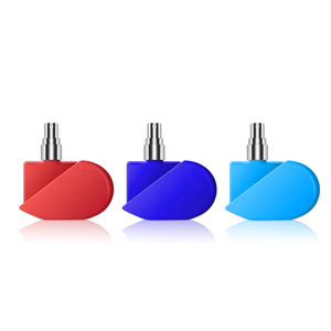 Bottiglie di profumo di vetro a forma di cuore d'amore a forma di cuore rosso unico vuote personalizzate facili da trasportare per profumo - Product Image 6
