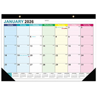Calendrier de bureau Myway 2026, grand calendrier de bureau mensuel pour la planification et l'organisation, calendrier mural de bureau de 18 mois, planificateur de table