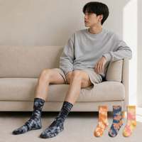 Chaussettes Tie Dye Personnalisées en Gros – Chaussettes Montantes Colorées pour Hommes, Respirantes, Douces, avec Logo Personnalisé, OEM, Tendance, Nouveauté
