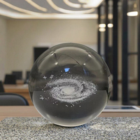 Veilleuse boule de cristal K9 de 80mm avec sphère de 6cm sculptée au laser 3D pour décorations de cadeaux souvenirs