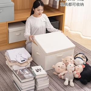 กล่องเก็บเสื้อผ้าแบบซักล้างได้ ผ้าอ๊อกซ์ฟอร์ด ทรงสี่เหลี่ยมผืนผ้า พับได้ มีฝาปิด วางซ้อนกันได้ สำหรับจัดระเบียบหอพัก สีเทา สีฟ้า - Product Image 4