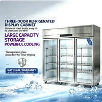 Réfrigérateur vertical 800L à froid direct avec affichage numérique, double porte, sans givre, étagères réglables pour usage commercial