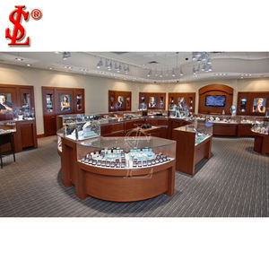 En iyi malzeme orta ahşap ve cam mücevherat takı mağazaları için mağaza vitrini tasarım ekran masa iç mağaza tasarımı - Product Image 1