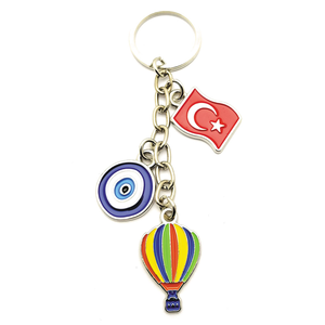 LLavero de Ojo Azul esmaltado globo aerostático plano de Metal recuerdos turísticos Turquía Estambul moda Vintage personalizado - Product Image 1