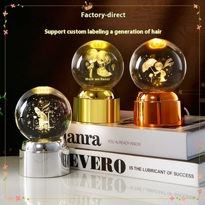 Ornements de bureau en cristal 3D personnalisés, sculpture intérieure de galaxie fabriquée en usine, base rotative créative pour batterie d'anniversaire de chambre à coucher - Product Image 2