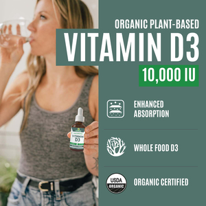 Aangepaste Label Vitamine <span class=keywords><strong>D3</strong></span> Biologische Druppels <span class=keywords><strong>10000</strong></span> IE MCT Olie Oraal Vloeibaar Immuun & Stemmingsondersteuning Botgezondheid Volwassenen 2 FL OZ 30 Dagen - Product Image 4