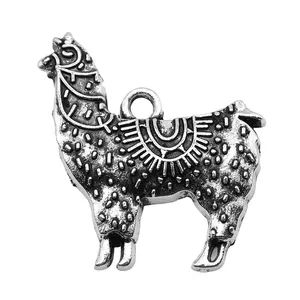 100pcs/bag 26x26mm Antique Silver Plated Antique Bronze Plated Zinc Alloy Alpaca Charms Pendants ABD-C11252