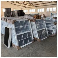 Fenêtre coulissante verticale à double battant en alliage d'aluminium avec moustiquaire, économie d'énergie et isolation thermique