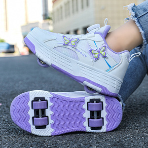 Flashing Roller <b>Skates</b> for Children Mesh Material with Wheels Sport Style <b>Girl</b> Size 30-37 - Product Image 2