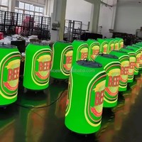 Affichage à LED de forme de canette de bière mobile sur pied circulaire cercle rond doux LED écran incurvé module d'affichage Pantalla LED