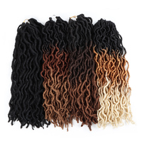 Offre Spéciale – Cheveux Synthétiques Tressés en Fibre Haute Température de 18 Pouces – Fausses Locks Gypsy # Cheveux à trame simple 1B/30/27 doux pour le crochet