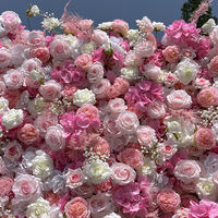 Panneau floral artificiel en soie résistant aux UV pour mur de fleurs extérieur, imperméable, pour décoration de jardin, mariage, patio, événements
