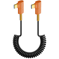 Cable USB4 Tipo C Macho a Macho en Espiral, 40 Gbps, 8K, 240 W, Carga Rápida, Cable de Datos de Alta Velocidad