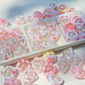 Perles acryliques peintes à la main multicolores 16 mm rondes DIY Chaîne de téléphone portable Accessoires de bijoux - Product Image 1