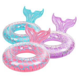 Flotador inflable de sirena de 90 cm para adultos, diversión acuática en piscina y playa - Product Image 1