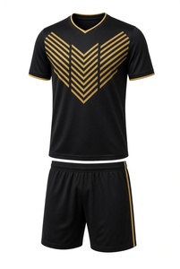 Maillot de football rouge pour homme, manches courtes, col en V, évacuation de l'humidité, 100 % polyester, taille élastique, imprimé, taille adulte - Product Image 4