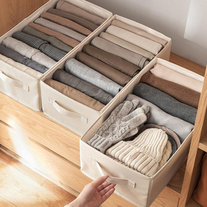 High Quality Cotton Hemp Storage Box Wardrobe Foldable Wardrobe Storage Box