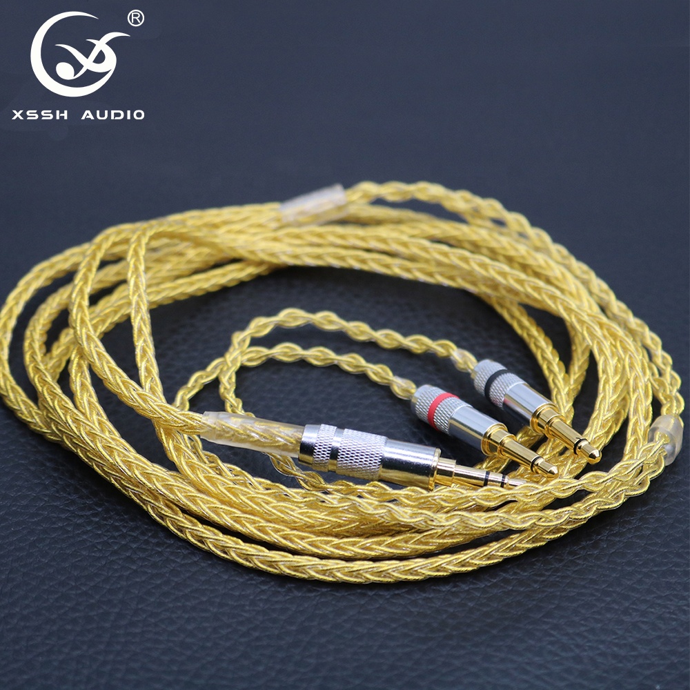 Yumuşak örgülü dengeli kulaklık kablosu XSSH YIVO diy HIFI 3.5mm stereo jak 2x2.5mm mono fiş 1 bölünmüş 2 yedek ses kablosu