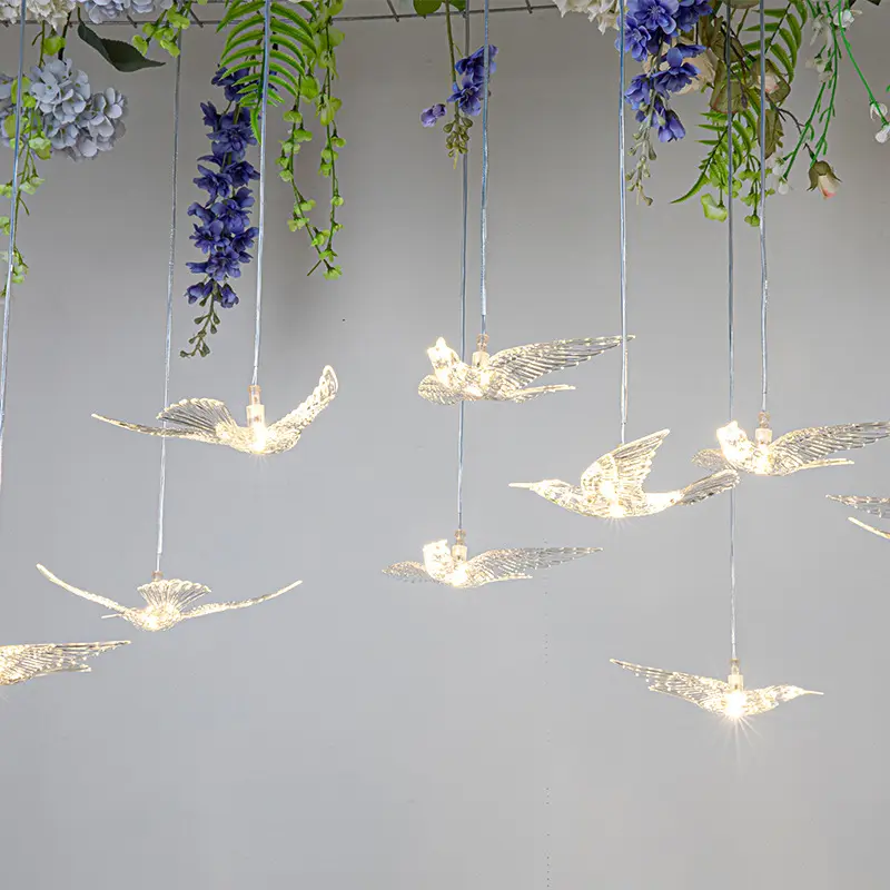 DIY High Quality Acrylic Flying Bird Shape Hanging Light For Party Wedding Decoration