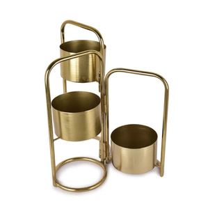Macetas nuevas plegables de oro para jardín, interior, hierro redondo, venta al por mayor, macetas baratas de Metal, macetas para plantas - Product Image 3