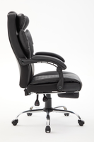 Chaise de bureau exécutive ergonomique pivotante traditionnelle simple, dossier en maille PU, base en acier, appui-tête réglable, garantie de 3 ans