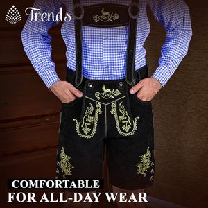 Lederhosen bavaroises personnalisées pour hommes, costume traditionnel d'Oktoberfest, shorts en cuir avec broderie, taille adulte - Product Image 6
