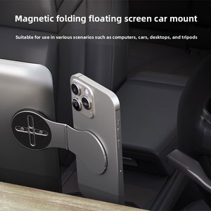 Support de téléphone pliable magnétique double pour bureau et tableau de bord de voiture, idéal pour la navigation transfrontalière - Product Image 3