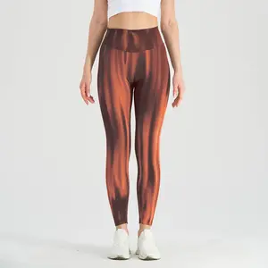 Wholesale fashion sexy tie-dye fabric fitness gym wear breathable workout yoga pants for women