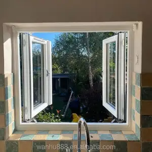 High Quality Hurricane Impact Tempered Glass Windows Double Glazed Windows Balcony Aluminum Casement Window