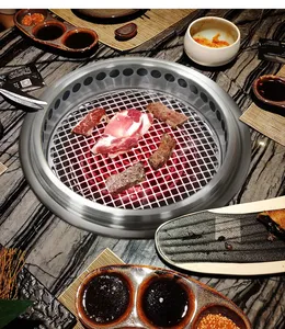Japanse Commerciële Bbq Houtskooloven Fabriek Groothandel Ingebedde Rookuitlaat Op De Top Snelle Verwarming Barbecue Grill