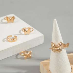 Ensemble de <span class=keywords><strong>bagues</strong></span> multi-articulaires ouvertes papillon en <span class=keywords><strong>or</strong></span> pas cher <span class=keywords><strong>bagues</strong></span> plaquées <span class=keywords><strong>or</strong></span> vente en gros N2405120 - Product Image 4