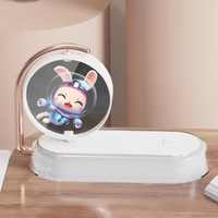 Pas cher Mini 3D holographique WIFI yeux nus 10w USB charge sans fil avec le tactile veilleuse bureau 3D hologramme led ventilateur