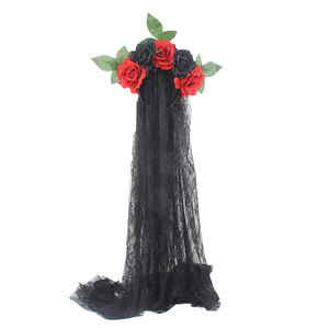 The Dead Headpiece Rose Floral Crown Veil Disfraz <span class=keywords><strong>de</strong></span> Halloween Diadema mexicana - Product Image 1