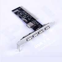 Tarjeta de Expansión PCI para Computadora de Escritorio, USB 2.0, Agrega 5 Puertos, Tarjeta Adaptadora PCI para Placa Base