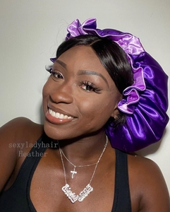 Bonnet de cheveux doux d'usine Bonnet de cheveux en soie de grande taille Bonnets en satin et enveloppes de cheveux en satin Bonnets personnalisés Logo en soie - Product Image 4