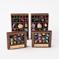 Set de Regalo de Colección de Muestras de Geología con Marco de Madera y Cristales Minerales en Bruto Surtidos al por Mayor