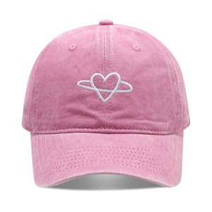 Gorra de béisbol vintage lavada con corazón bordado para mujer y hombre, gorra suave ajustable estilo papá, gorra casual para exteriores, protección solar, OEM - Product Image 6