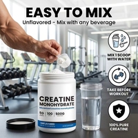 Nutrition sportive, poudre de créatine monohydrate micronisée pure, mélange de créatine de qualité supérieure pour avant et après l'entraînement, adultes, dose de 5 g