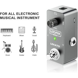 Pédale de looper pour guitare Lekato, temps de looping de 5 minutes avec prise en charge USB pour guitare électrique - Product Image 4