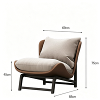 Fauteuil individuel pour la chambre à coucher, fauteuil lounge moderne et minimaliste, fauteuil inclinable de style minimaliste pour le salon