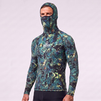 Haut de surf à capuche pour homme, protection du cou et du visage, haut de compression à séchage rapide anti-UV pour les sports nautiques