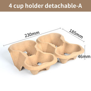 Поднос-держатель для кофейных стаканов на вынос, 2/4 отделения, коричневый, гофрированный, экологичный, одноразовый, настраиваемый, перерабатываемый, бумажный - Product Image 6
